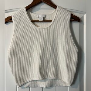House of Harlow 1960 Crewneck Ribbed Knit Crop Top L